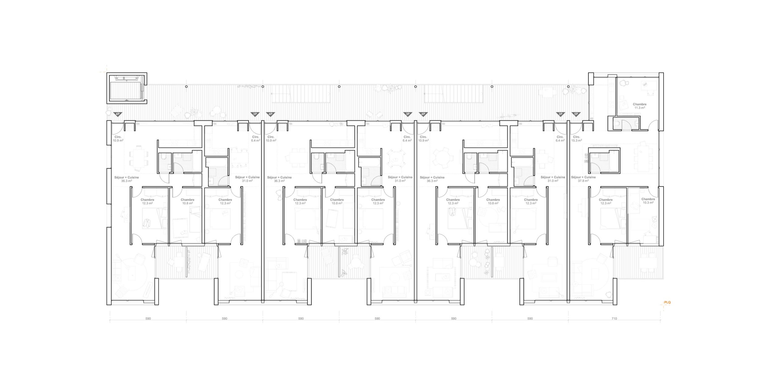 Plan étage type